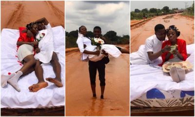 Nigerian Couple celebrates honeymoon in the mud in viral photos