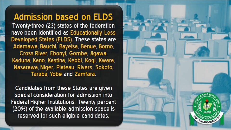 How JAMB Admission is Distributed Based on ELDS