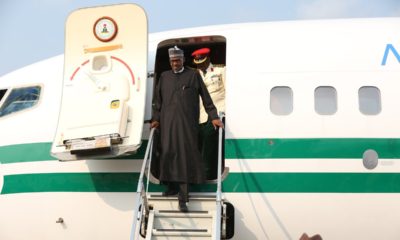 Finally! Buhari returns to Nigeria after UK medical check-up