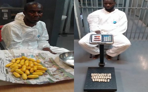 SHOCKING! Two traffickers excrete 191 pellets of cocaine, heroin at Lagos airport