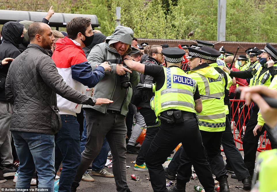 Old Trafford in chaos