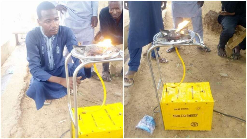 Nigerian man invents sun cooker that uses the light of day to cook meals in Bauchi