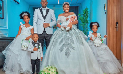 ChaCha Eke and her husband celebrate 8th wedding Anniversary with four babies