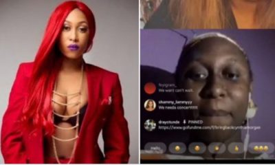 Cynthia Morgan cries out after she was attacked spiritually