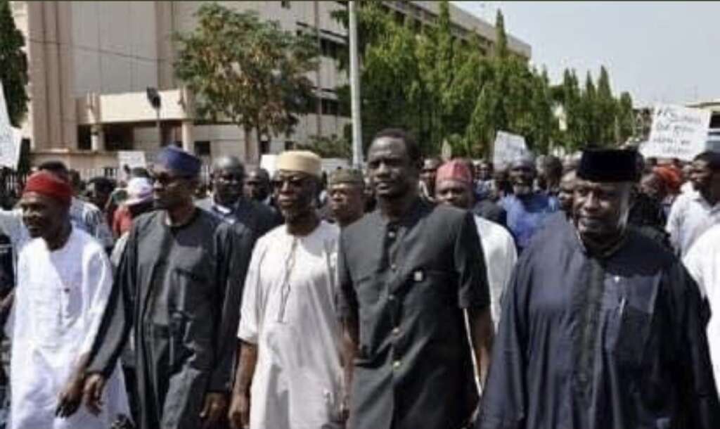 Buhari seen leading protest before presidency, years later his security agents brutalize protesters