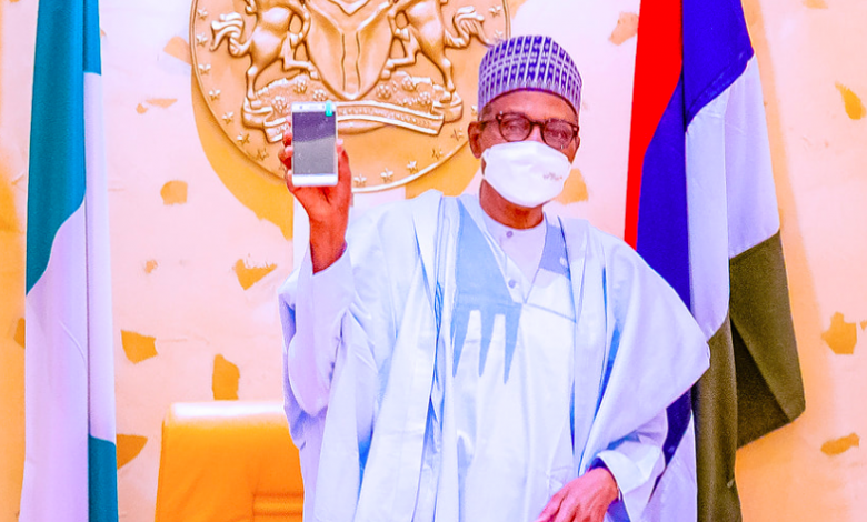President Buhari receives first ever made-in-Nigeria Mobile Phone