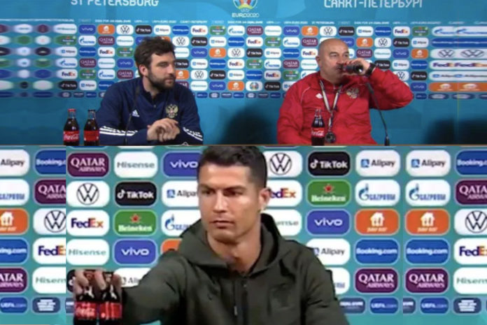 EURO 2020: Russia coach drinks Coca Cola counters Ronaldo claims at press conference