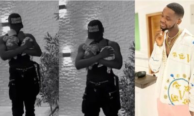 Kizz Daniel finally shows off his adorable twins as they clock a month