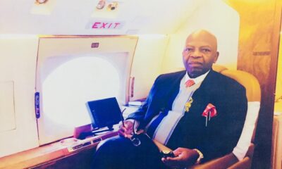 Arthur Eze posing in one of his private jet
