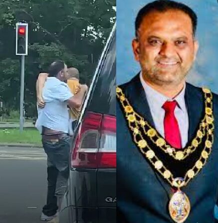 Who is the newly elected Mayor of Crawley that fights with taxi driver in road rage attack