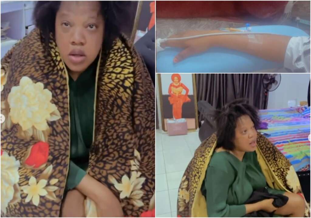 VIDEO- Toyin Abraham cries out as she battles an unknown illness