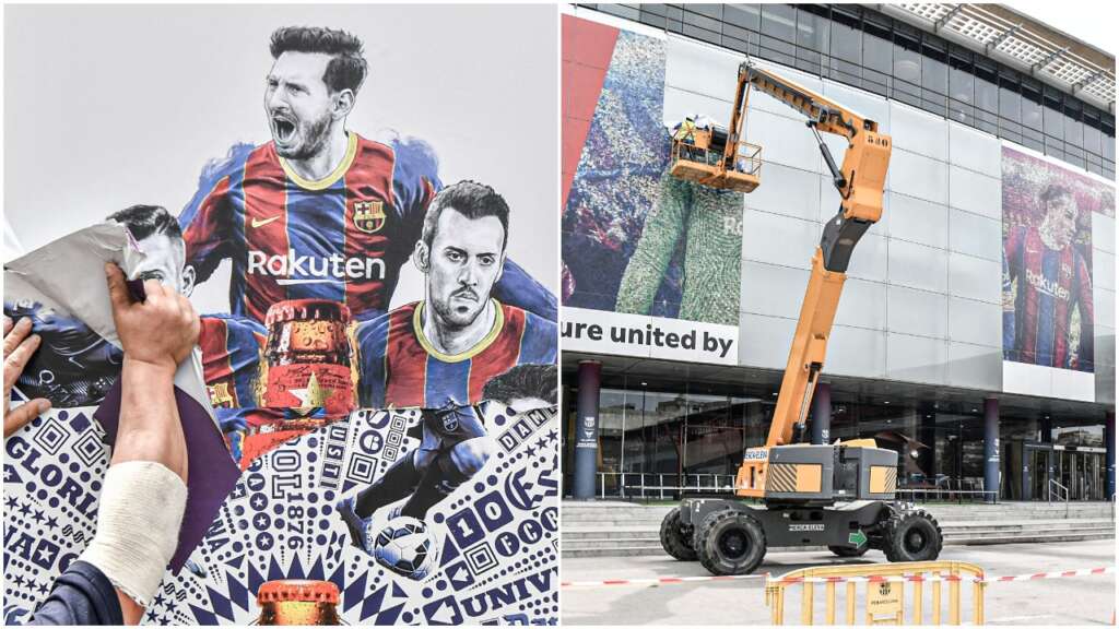 Lionel Messi's image is being removed from the Camp Nou