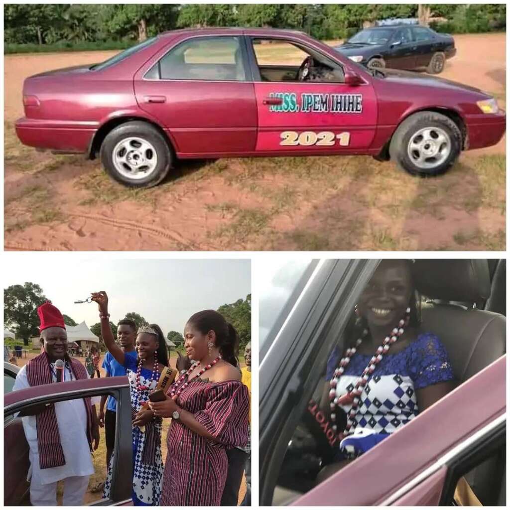 Nigerians react as winner of Cross River Local Govt beauty pageant receives star prize of 'new car'