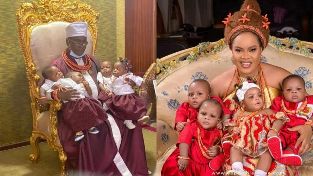 The Oba of Benin Names His Quadruplets In A Royal Ceremony