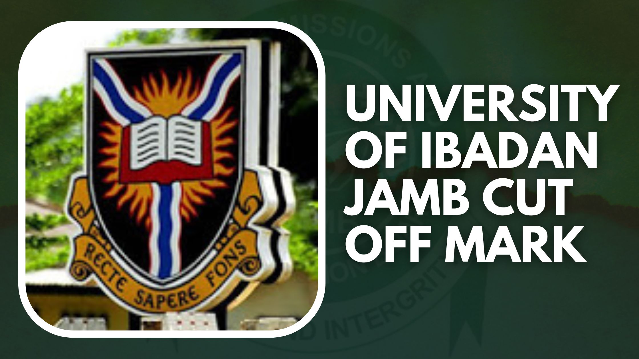 JAMB 2022 UI Cut Off Mark For All Courses