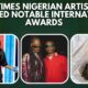 International Awards Received by Nigerian Artistes