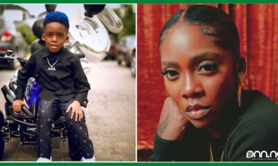 Adorable Moment Tiwa Savage's Son, Jamil Confronts Her Choice of Words During Live Session