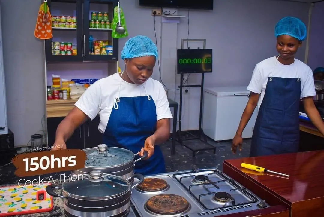 Ondo Chef Adeola eyes Hilda Baci's title, begins 150-hour cook-a-thon