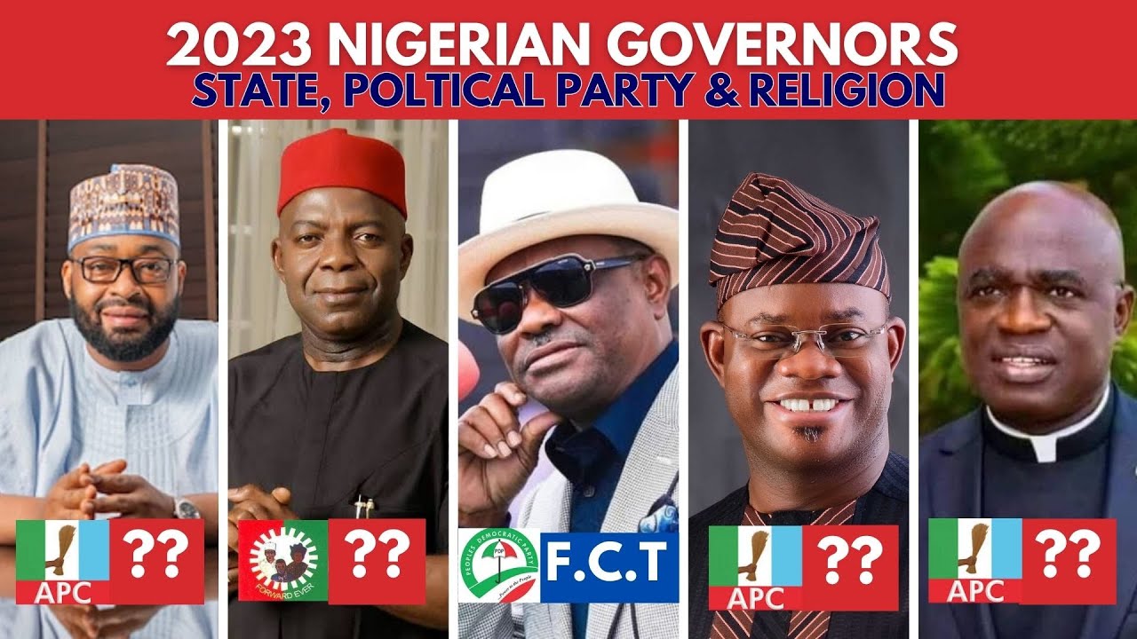 All Nigerian Governors, State, Party and Religion