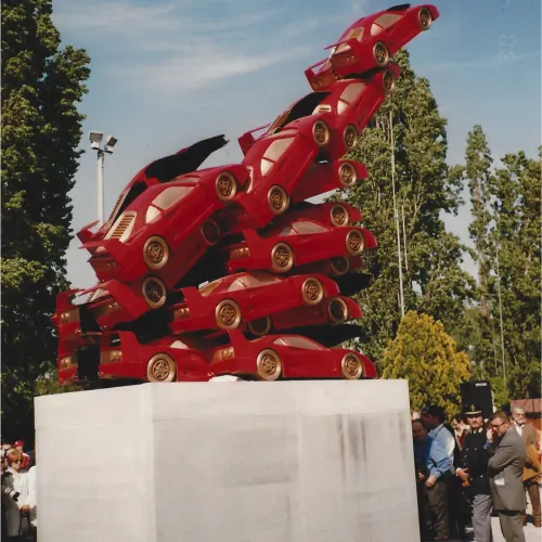 Ferrari statue in Imola, Italy