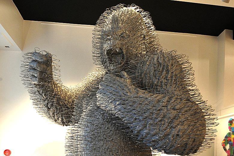 Largest Gorilla Made From Coat Hangers