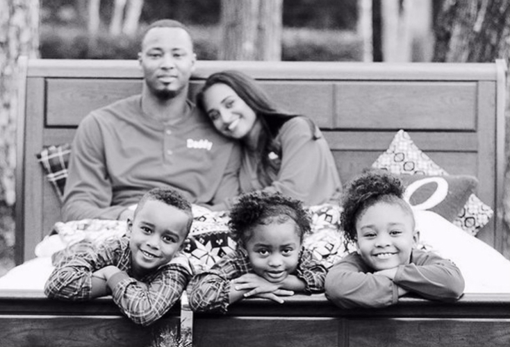 Rashard Lewis, His Wife and Beautiful Kids