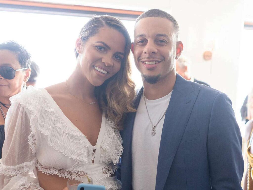 Seth Curry and his wife