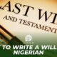 How To Write A Will As A Nigerian