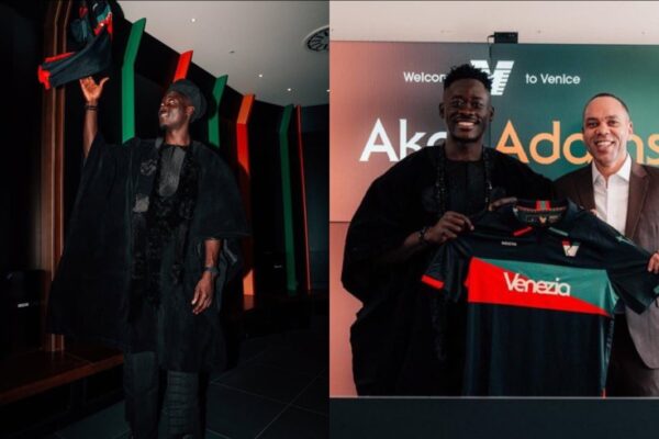 Akor Adams Joins Venezia in Club-Record Move, Unveiled in Traditional Agbada